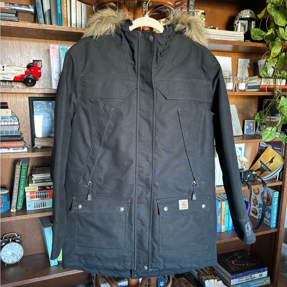 Carhartt Quick Duck Sawtooth Parka in Black - Picture 1 of 8